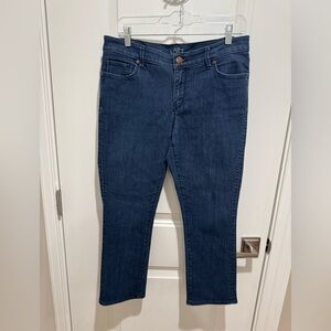 LOFT Women's Dark Blue Modern Kick Crop Denimn